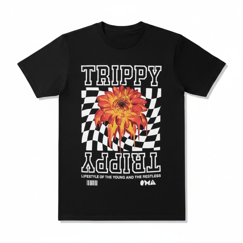 Rue21 Trippy Graphic Tee Black Psychedelic Streetwear T-Shirt Unisex Small